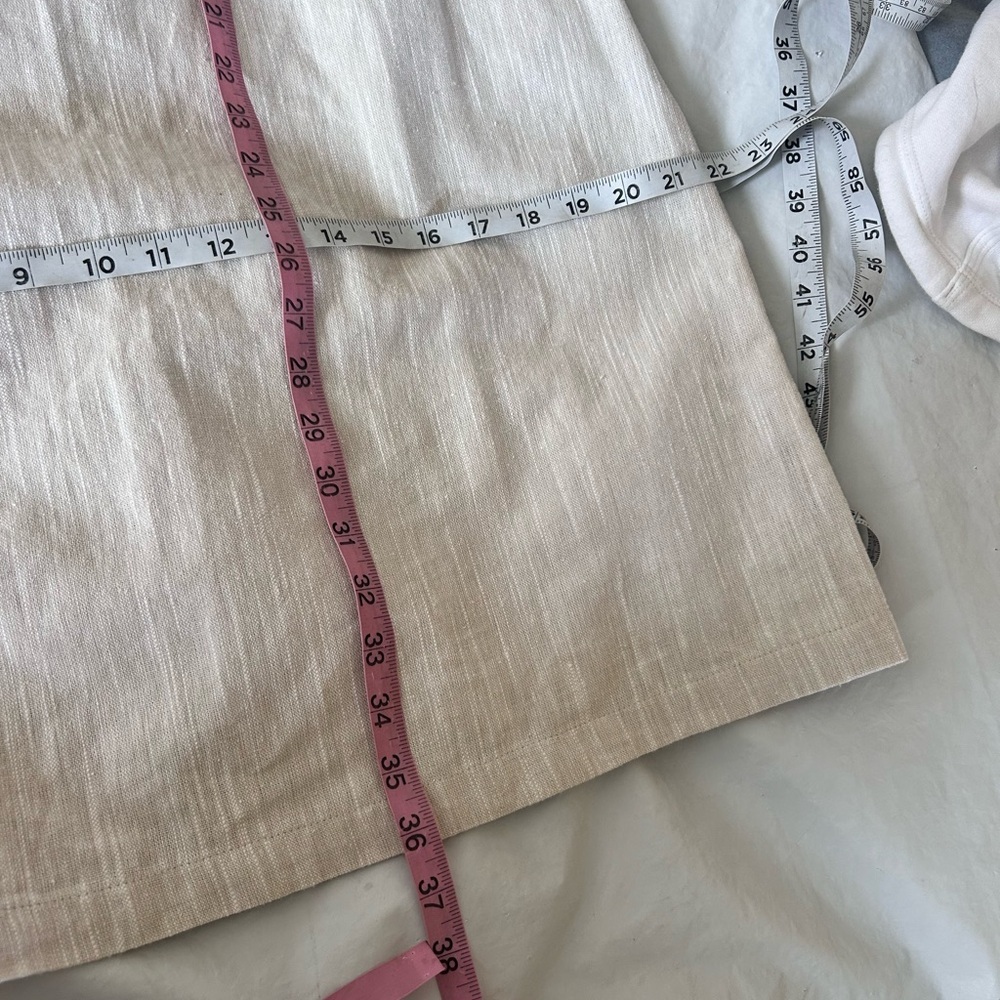 Dana Buchman Linen Blend Sleeveless Cream Eyelet Yoke Shift Dress Size 12 NWOT - Picture 9 of 11